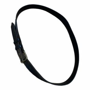 Polo Ralph Lauren Dress Belt Mens Size 42 Black Leather Brass Buckle Distressed